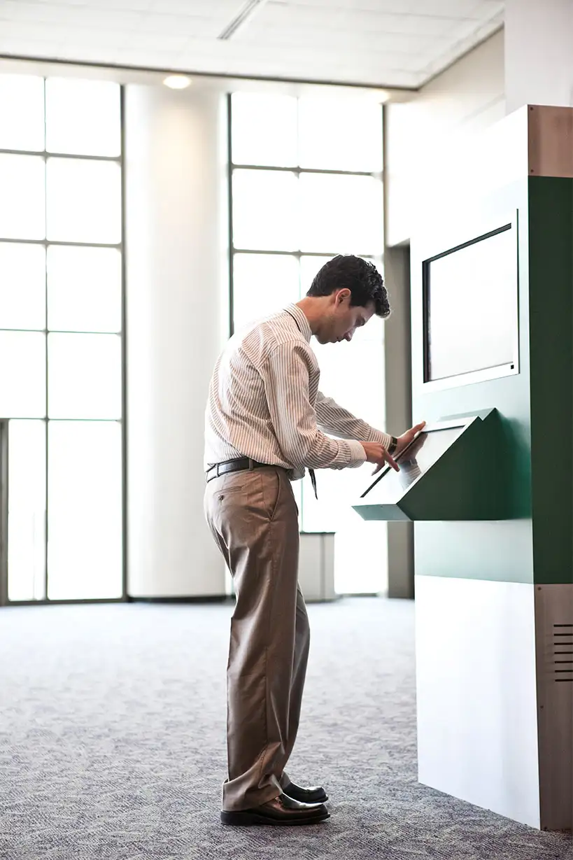 Self-service kiosk after installation